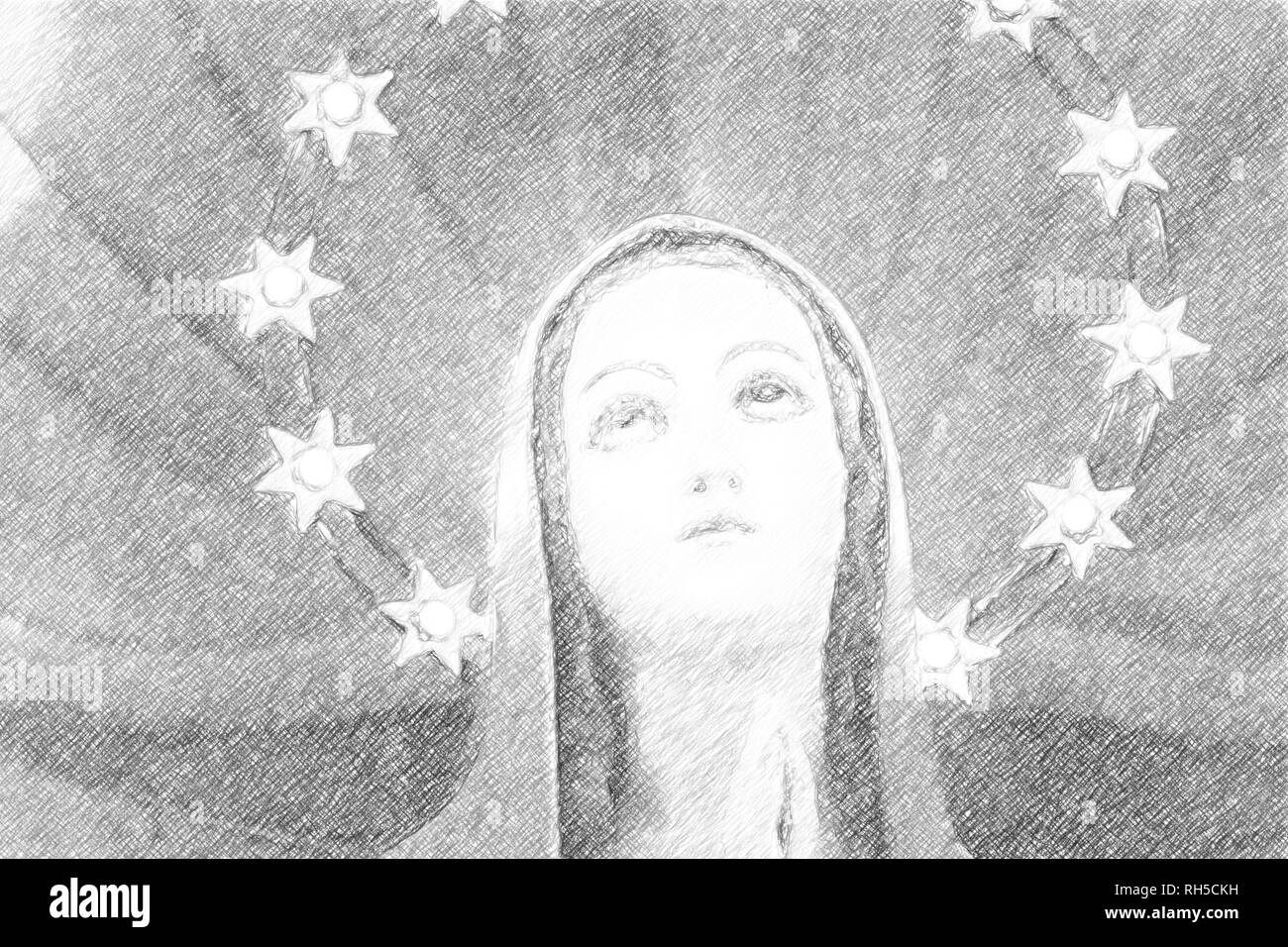 Closeup of statue of the Blessed Virgin Mary Stock Photo Alamy