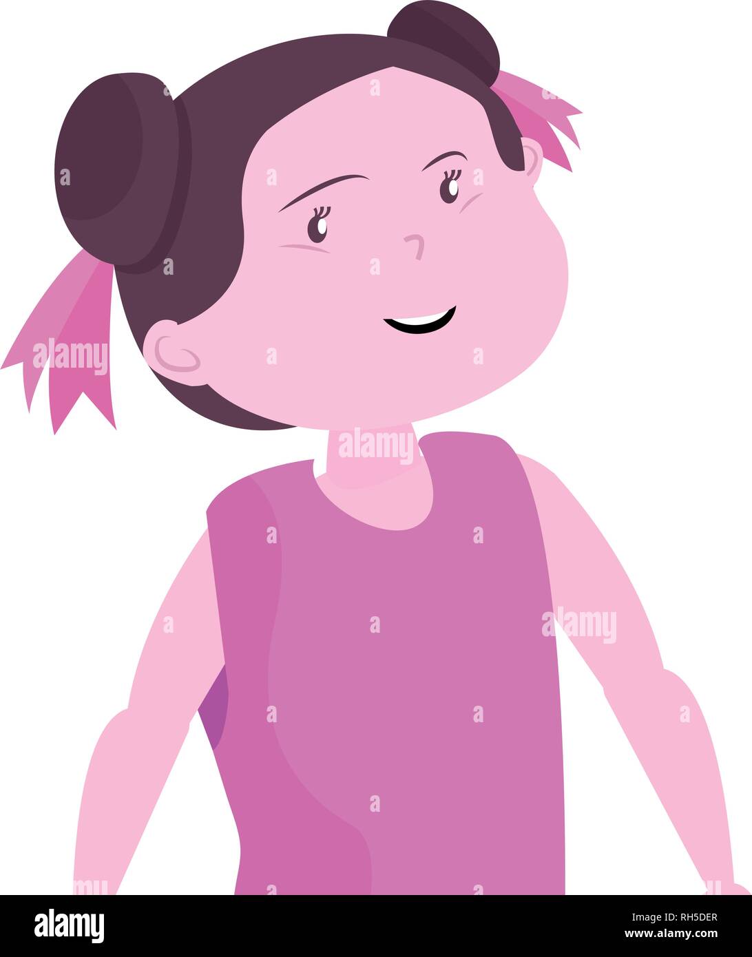 happy cute girl on white background vector illustration Stock Vector ...