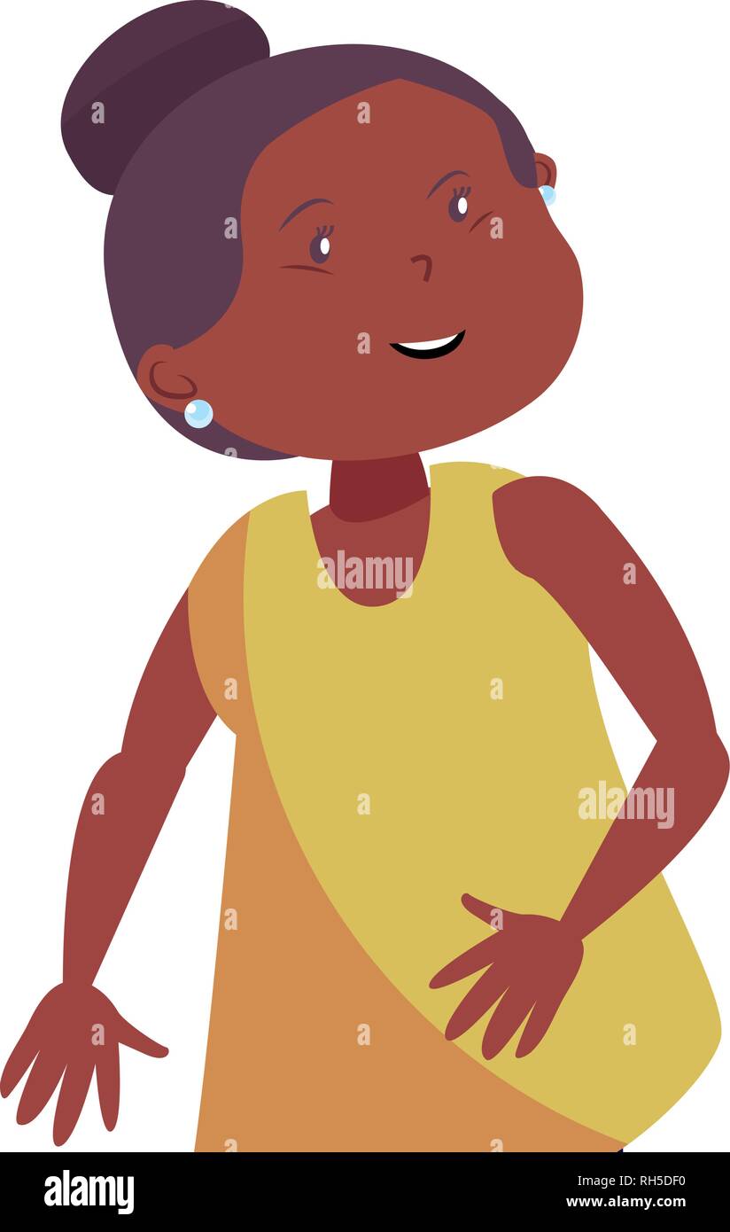 happy cute girl on white background vector illustration Stock Vector ...