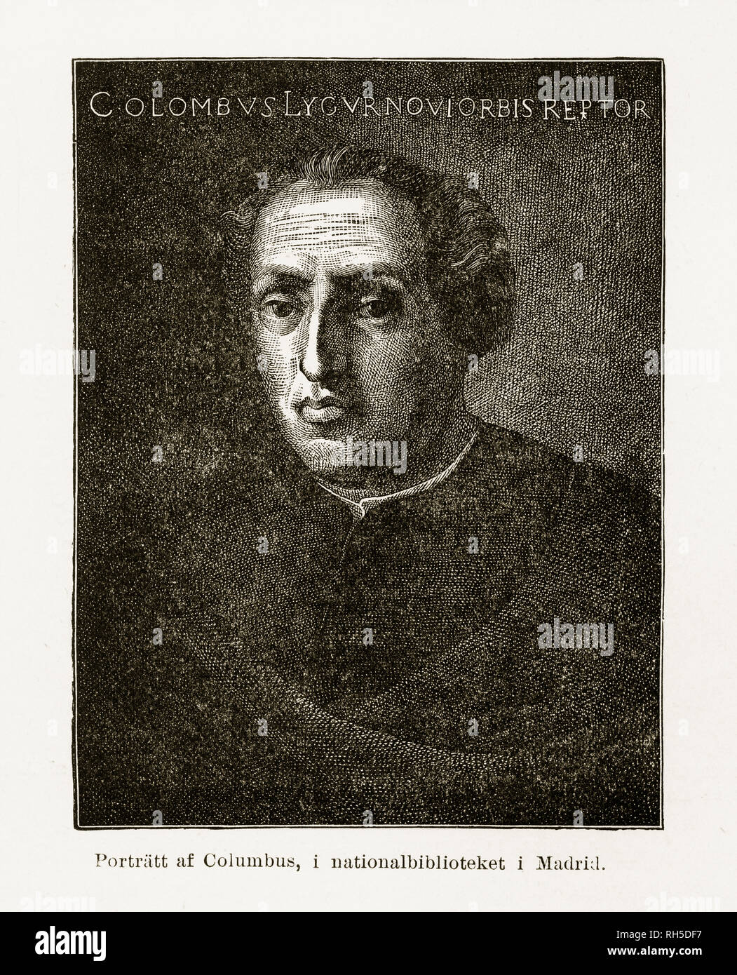 Christopher Columbus Engraving, Circa 1490 Stock Photo - Alamy