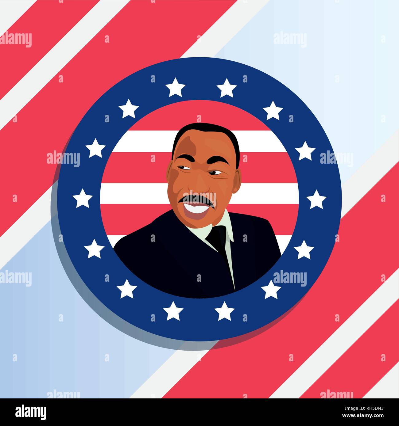 martin luther king jr portrait vector illustration Stock Vector Image ...