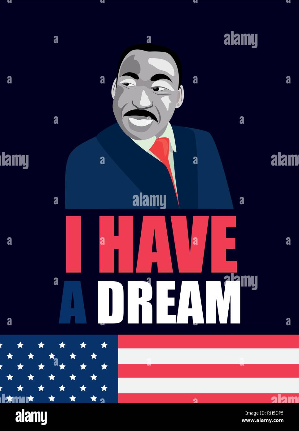 martin luther king jr portrait vector illustration Stock Vector Image ...