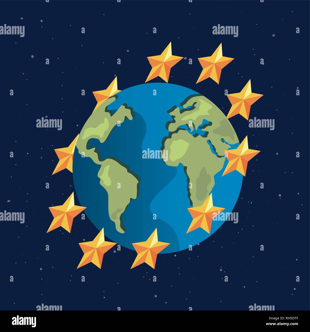 world stars space background copyright emblem vector illustration Stock Vector