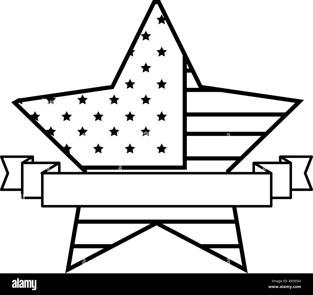 american flag star banner sign vector illustration Stock Vector Image ...