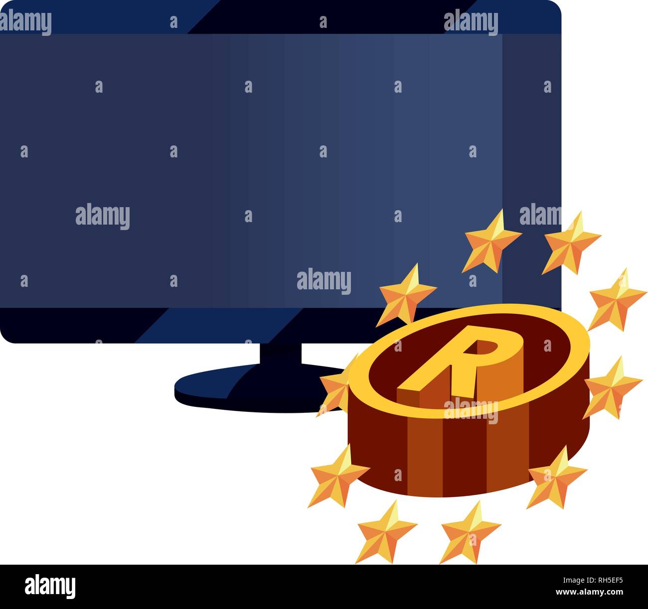 computer digital protection registered copyright symbol vector