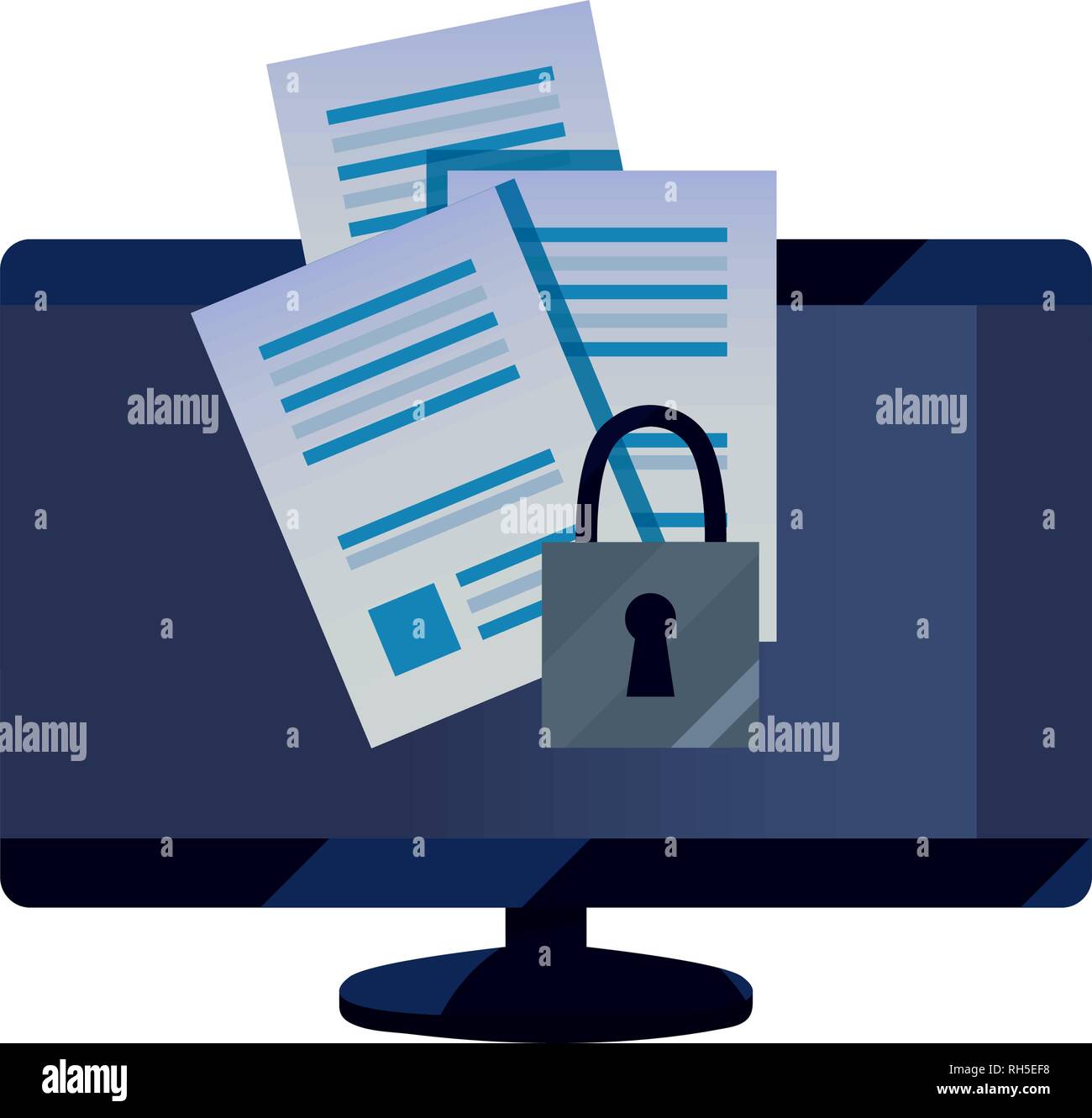 computer document data security digital copyright vector illustration ...