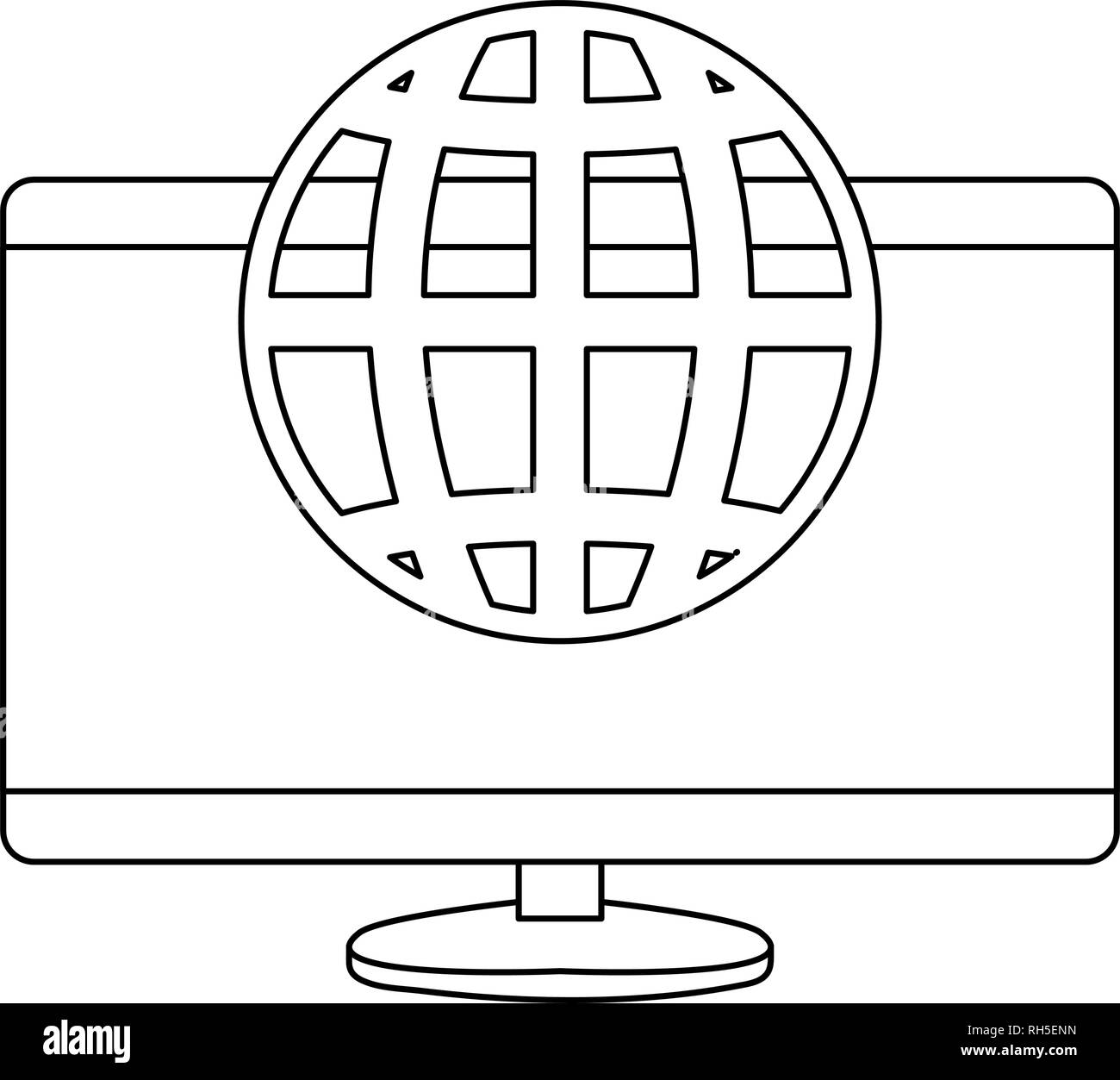 computer digital world protection copyright vector illustration Stock Vector