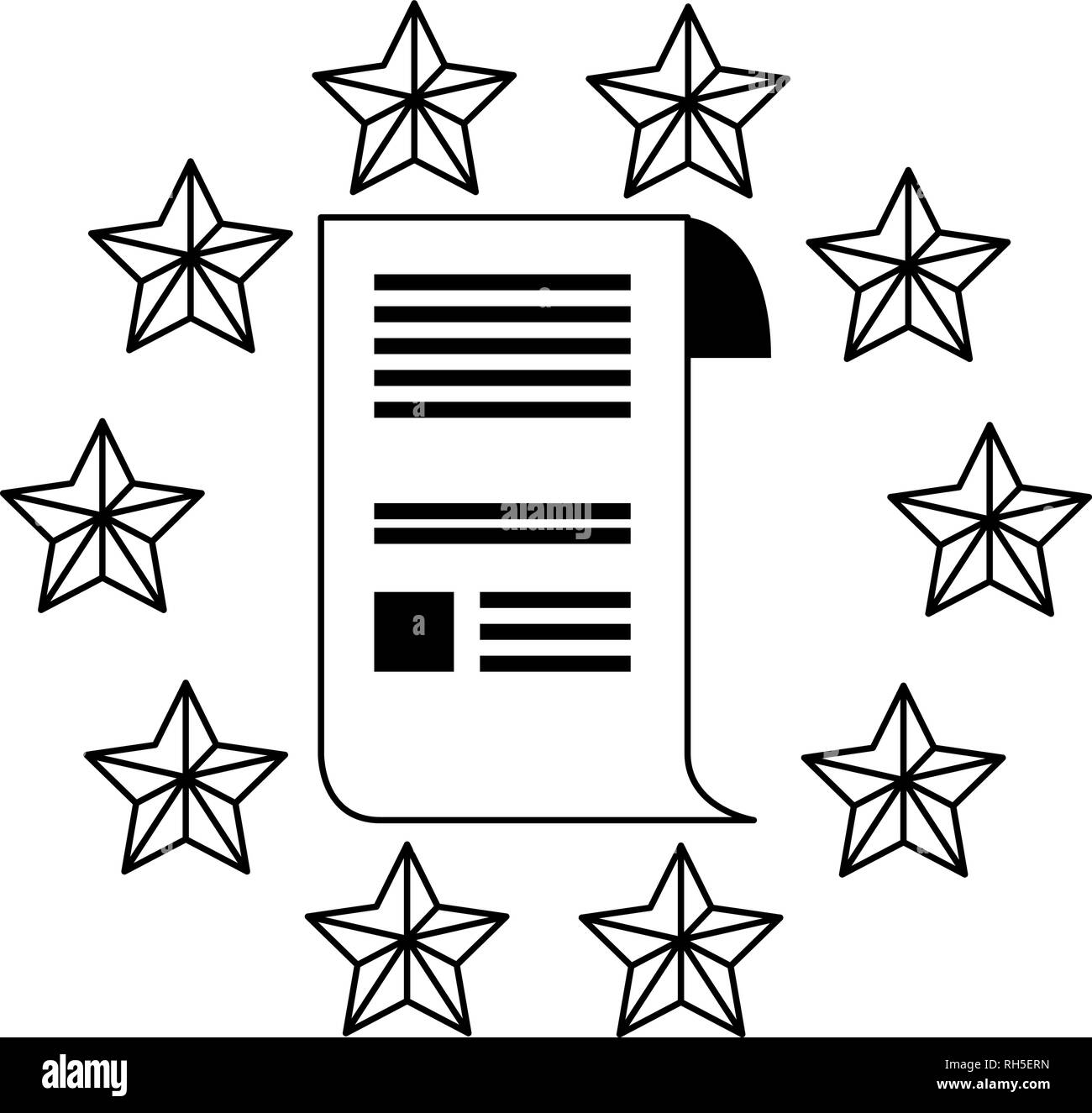 patent contract security stars copyright emblem vector illustration Stock Vector
