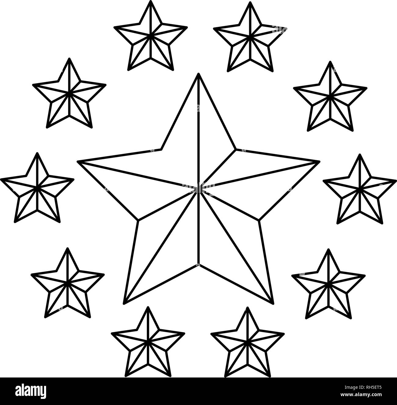 golden frame star emblem white background vector illustration Stock ...