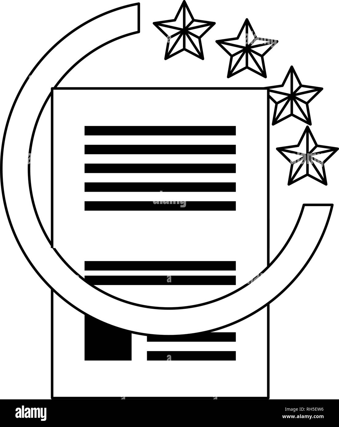 patent contract security stars copyright emblem vector illustration Stock Vector