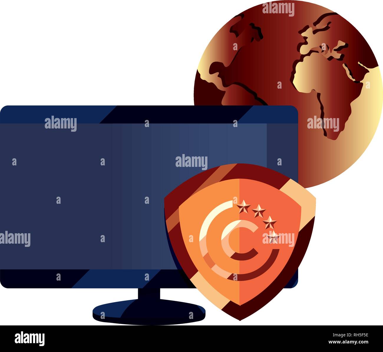 computer shield protection world copyright of intellectual vector ...