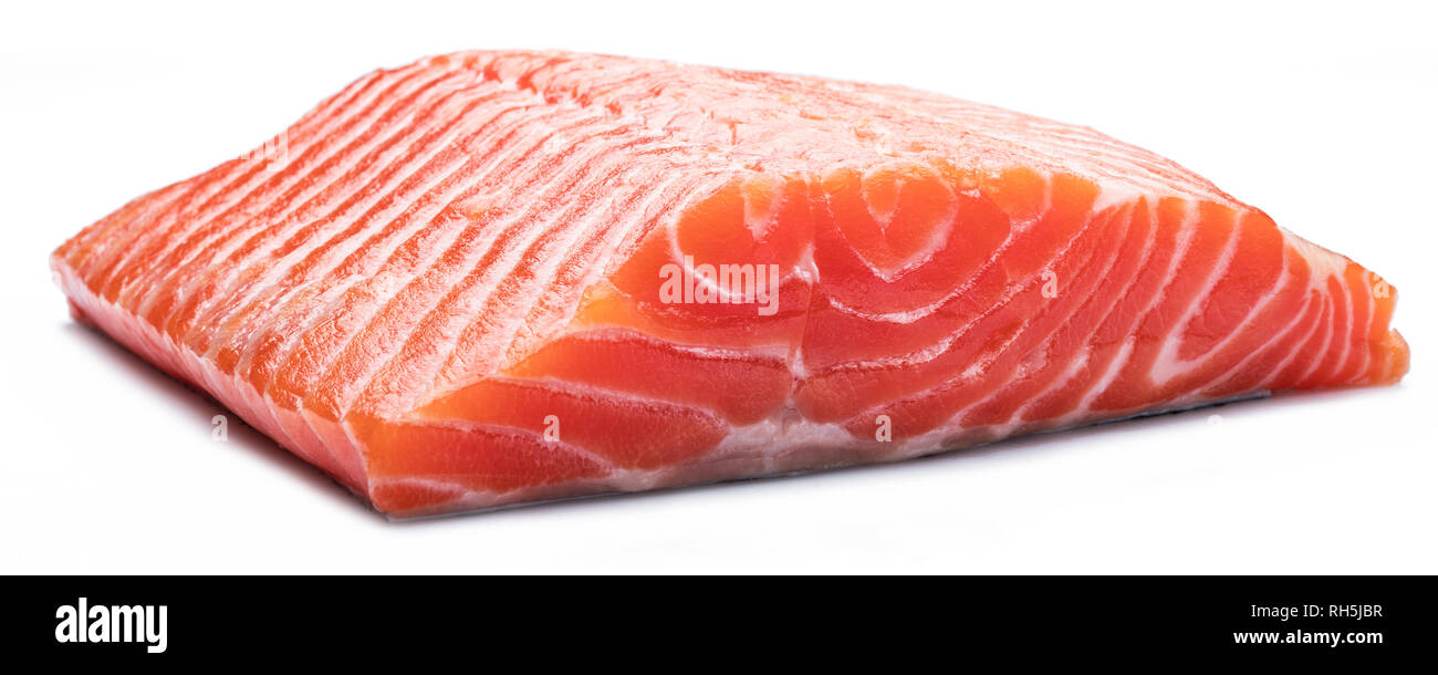 Fresh raw salmon fillet isolated on white background Stock Photo - Alamy