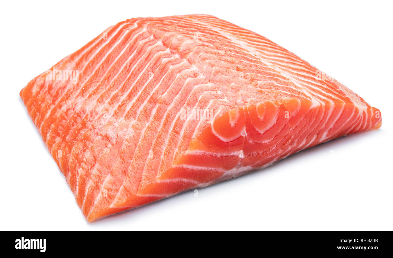 Fresh raw salmon fillet isolated on white background Stock Photo - Alamy