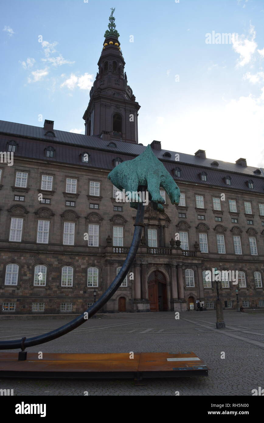 Copenhagen, Denmark - July 2 2016 - unBEARable art statue by Jens Galschiot Artist - 'We know the world's climate is heading towards irreparable Stock Photo