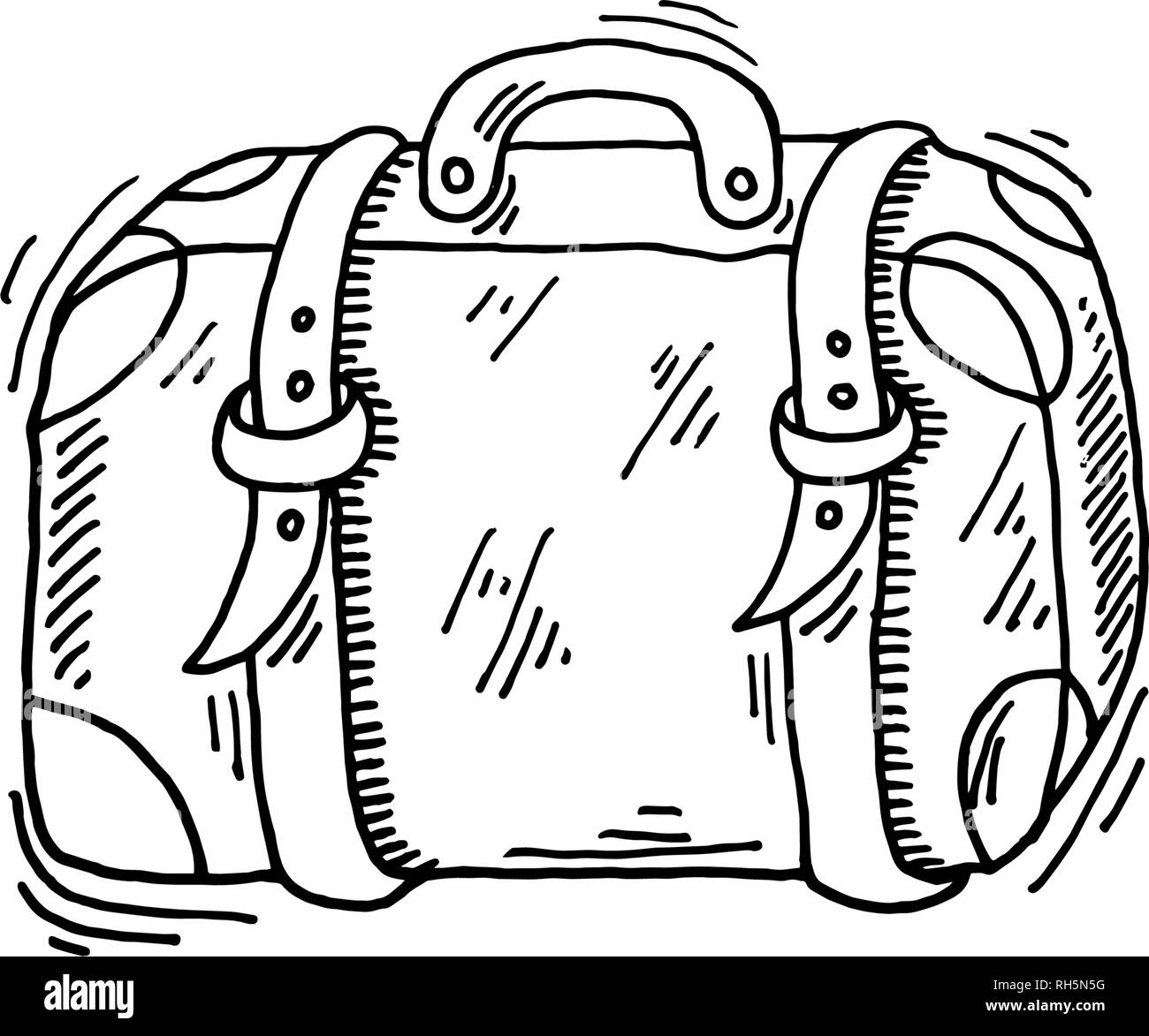 old travel case sketch drawing icon summer themed Stock Vector