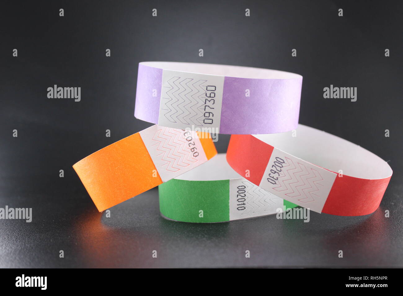 Colorful Tyvek wristbands for concerts, events and music festivals