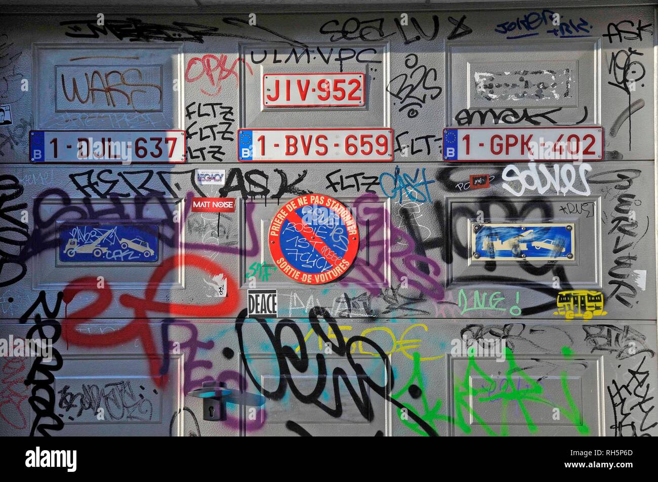 Street art / graffiti in the centre of Brussels, Europe. Stock Photo
