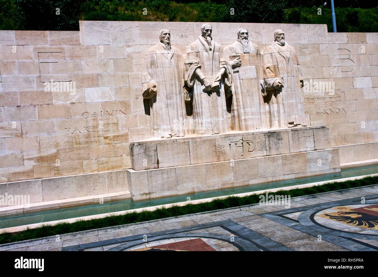 Reformation Wall by architect Alphonse Laverrière in Geneva Switzerland Stock Photo