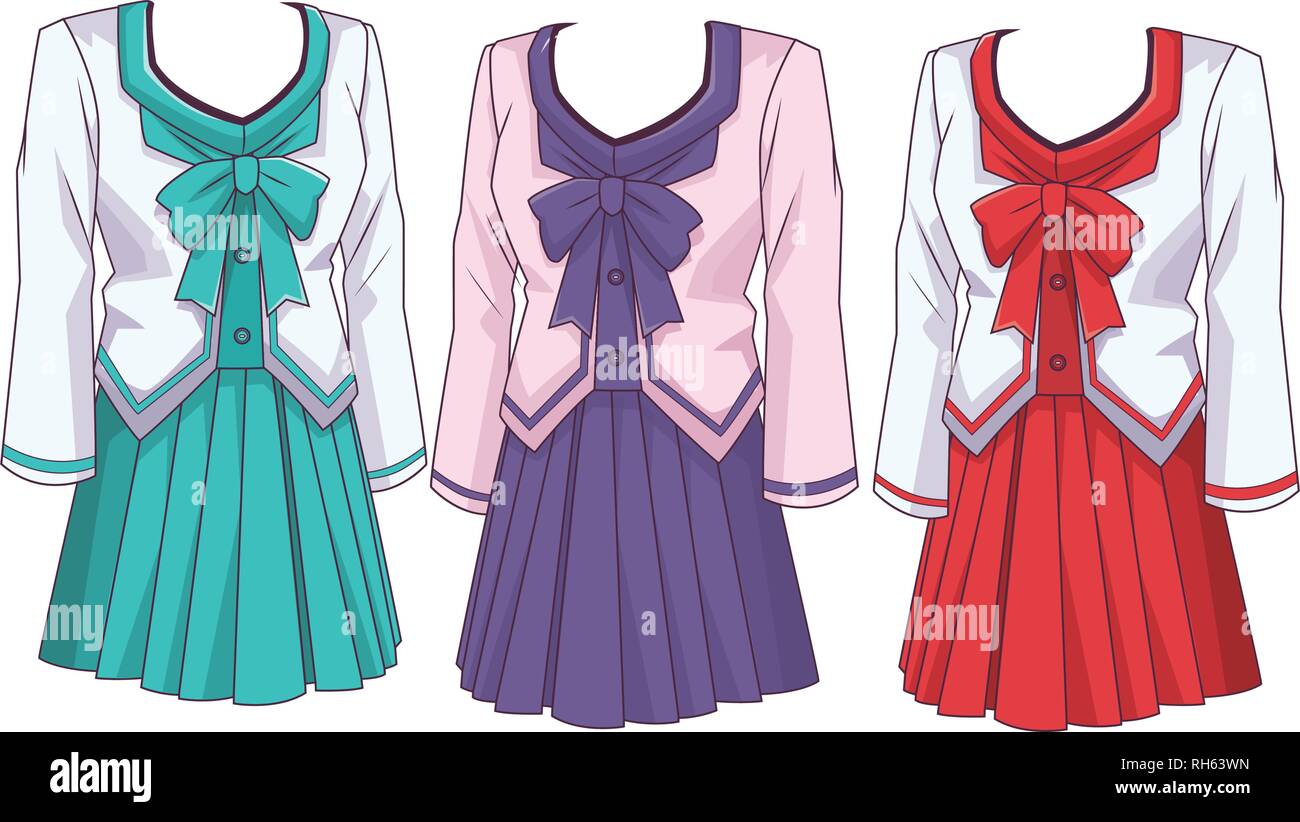 Anime school clearance girl outfit drawing