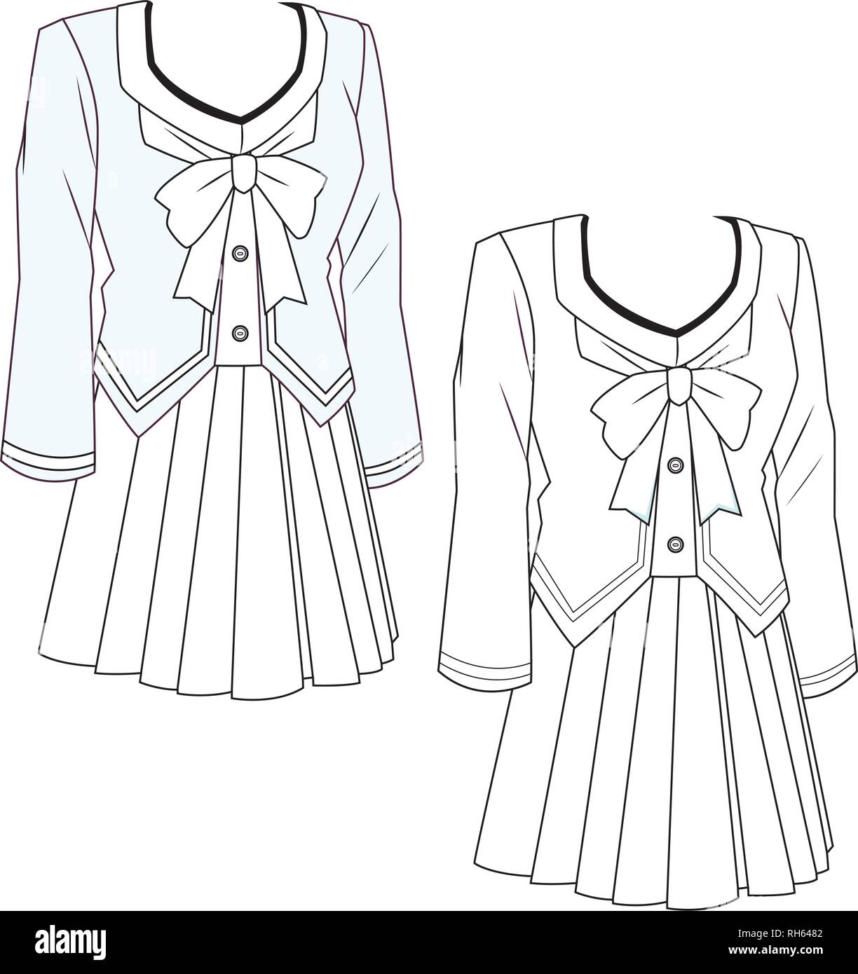 school uniform anime Stock Vector Image & Art - Alamy