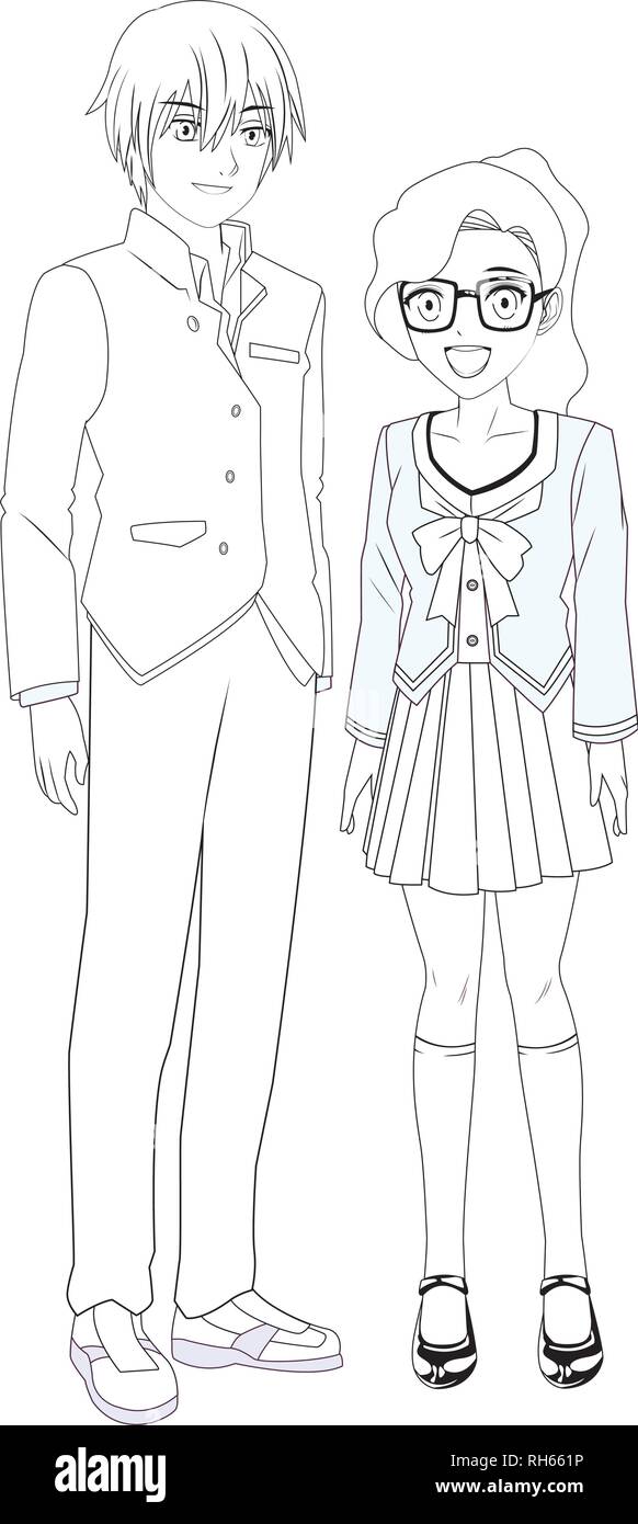 couple anime manga Stock Vector Image \u0026 Art - Alamy, image size:582x1390