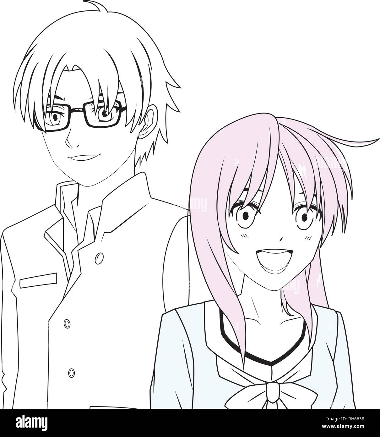 couple anime manga Stock Vector Image \u0026 Art - Alamy, image size:1210x1390