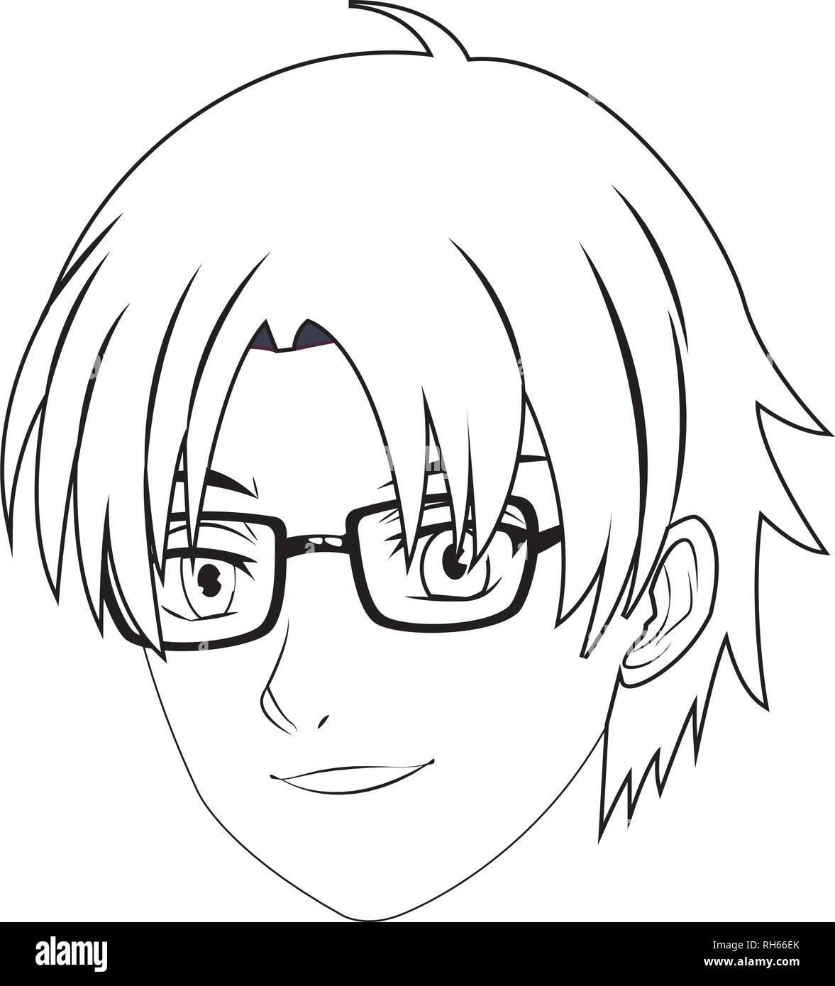 Anime Boy With Glasses Drawing