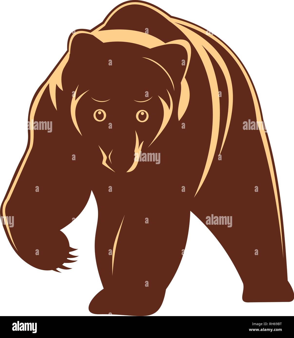 Brown bear silhouette icon vector illustration isolated on white Stock Vector