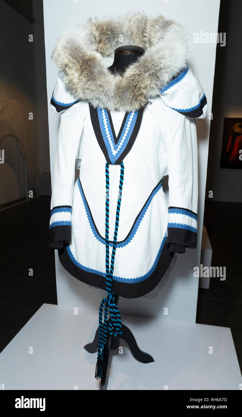 New York, NY - January 31, 2019: Parka made by Inuit seamstress on display  during Canada Goose Celebrates the Launch of Project Atigi at Studio 525  Credit: lev radin/Alamy Live News Stock Photo - Alamy