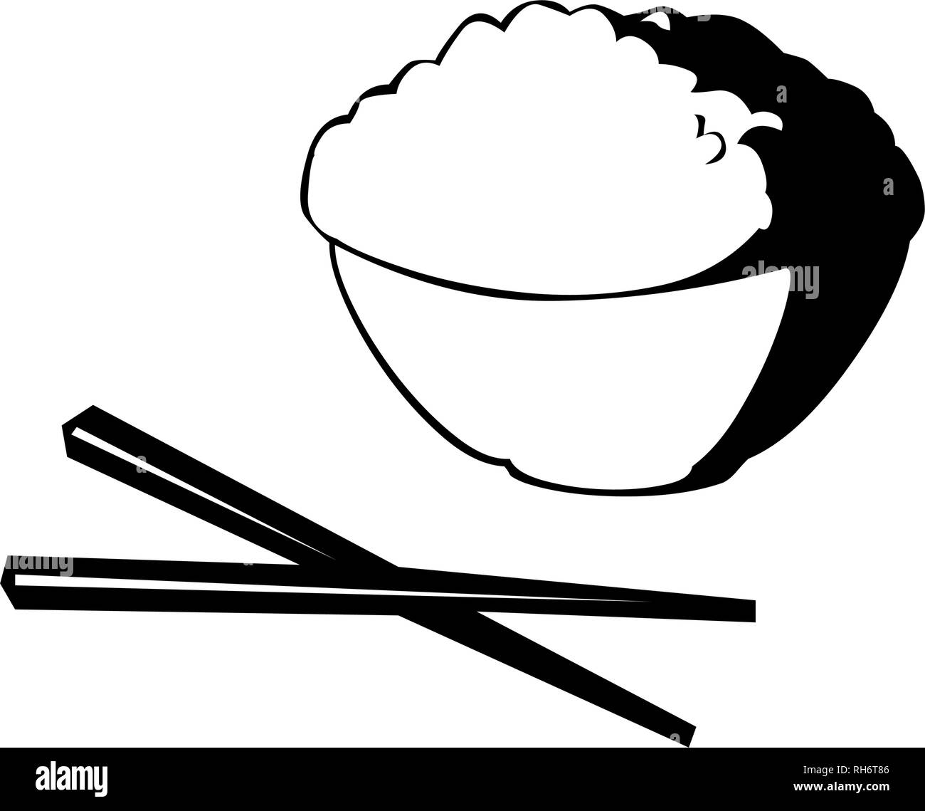 Chinese cuisine food meal chopsticks vector icon Stock Vector