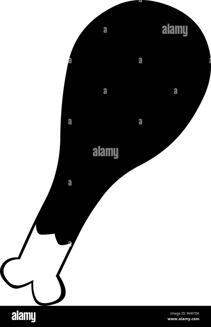 chicken leg icon isolated on white Stock Vector
