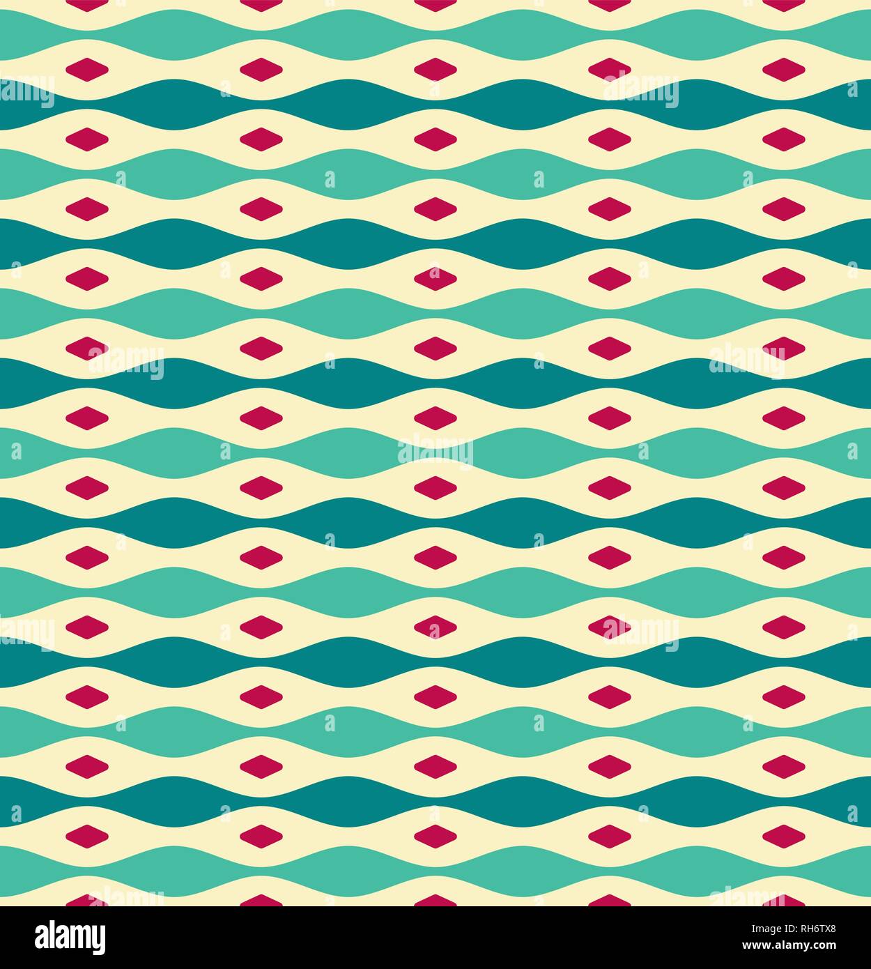 Bright colorful ornament pattern for textile. Nostalgic retro green ...