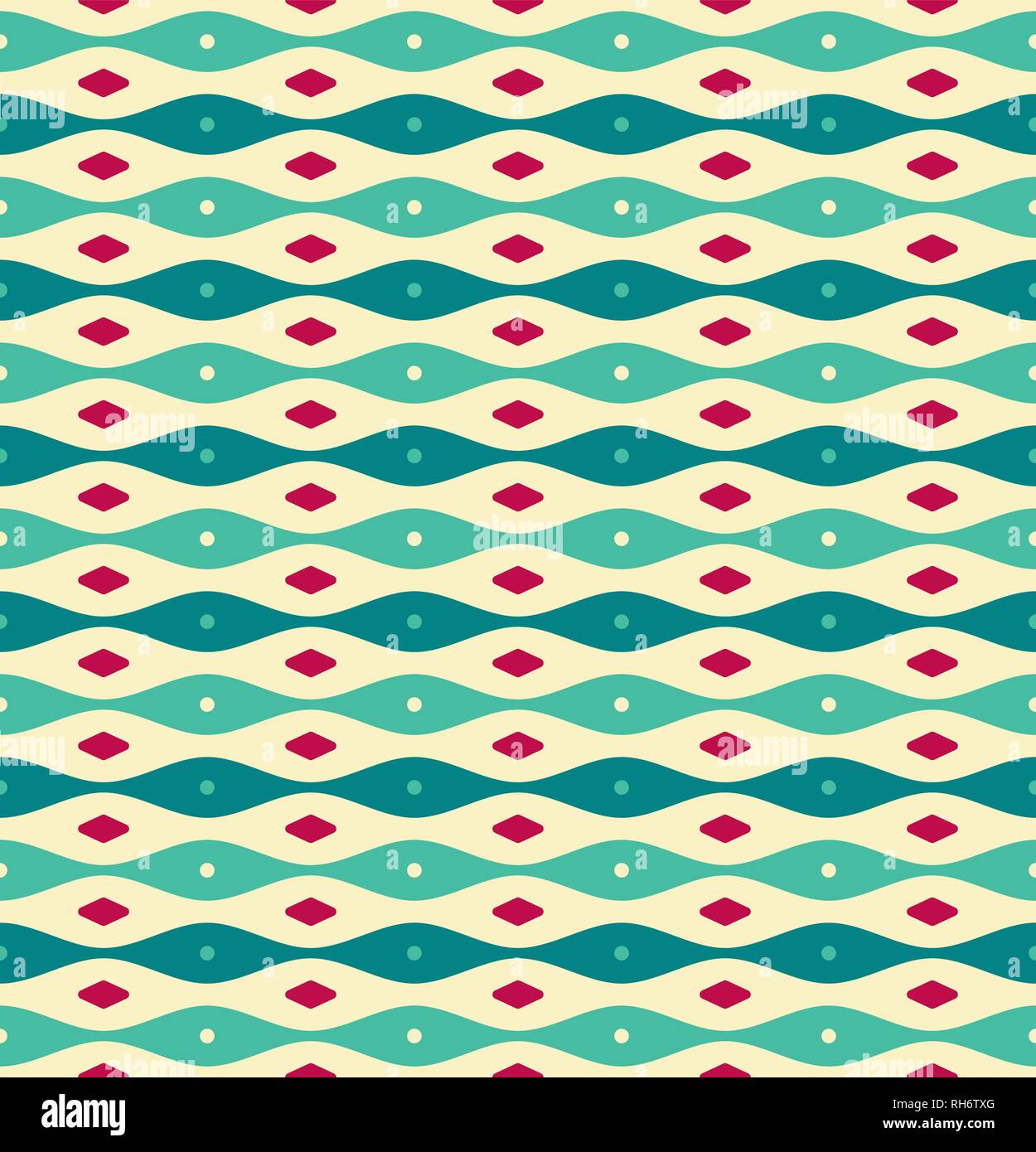 Bright colorful ornament pattern for textile. Nostalgic retro green ...