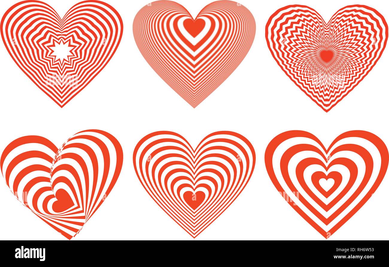 Red Heart Icons Set, ideal for valentines day and wedding. Vector ...