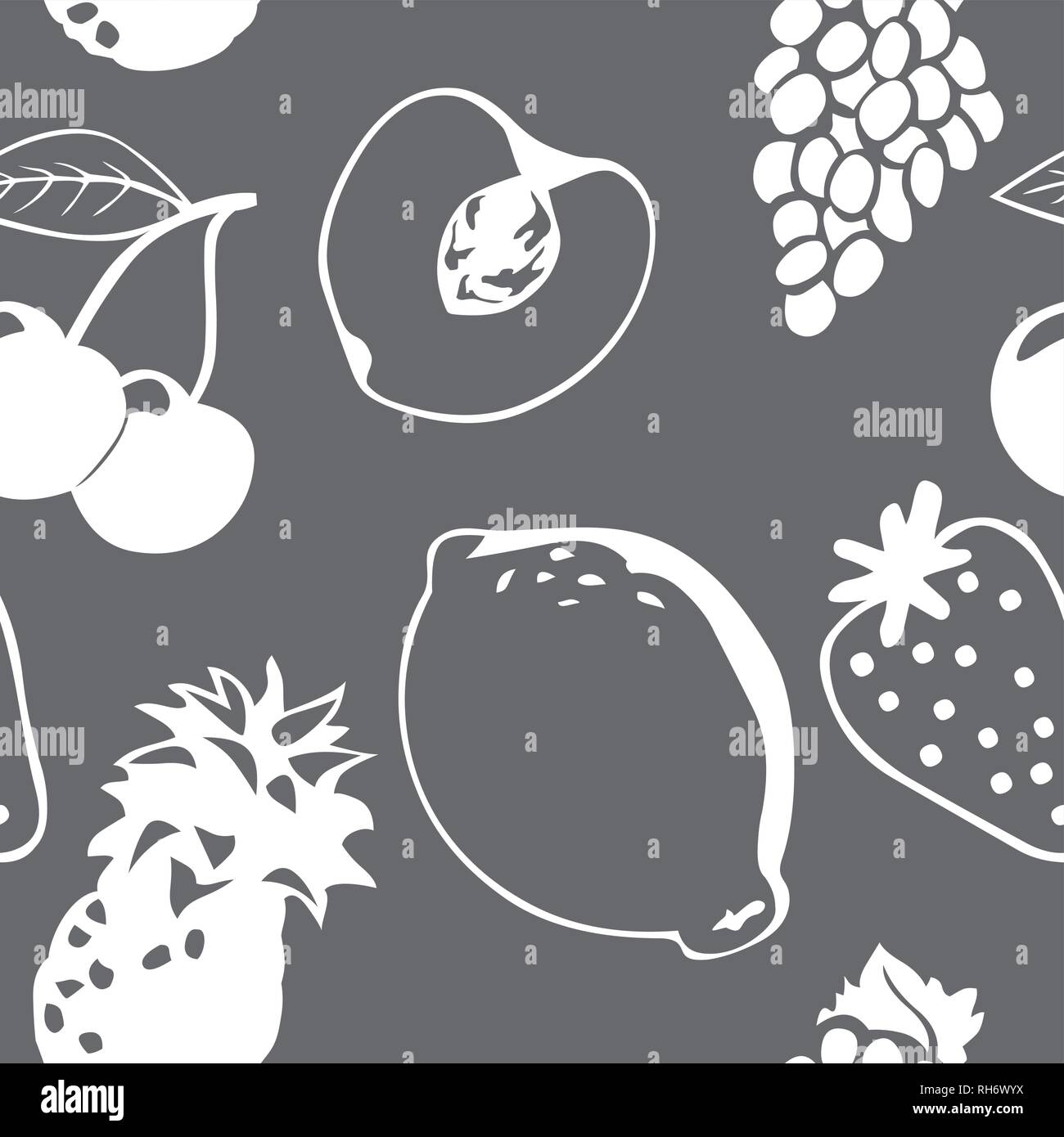 Fruits seamless pattern icon vector black background Stock Vector Image ...