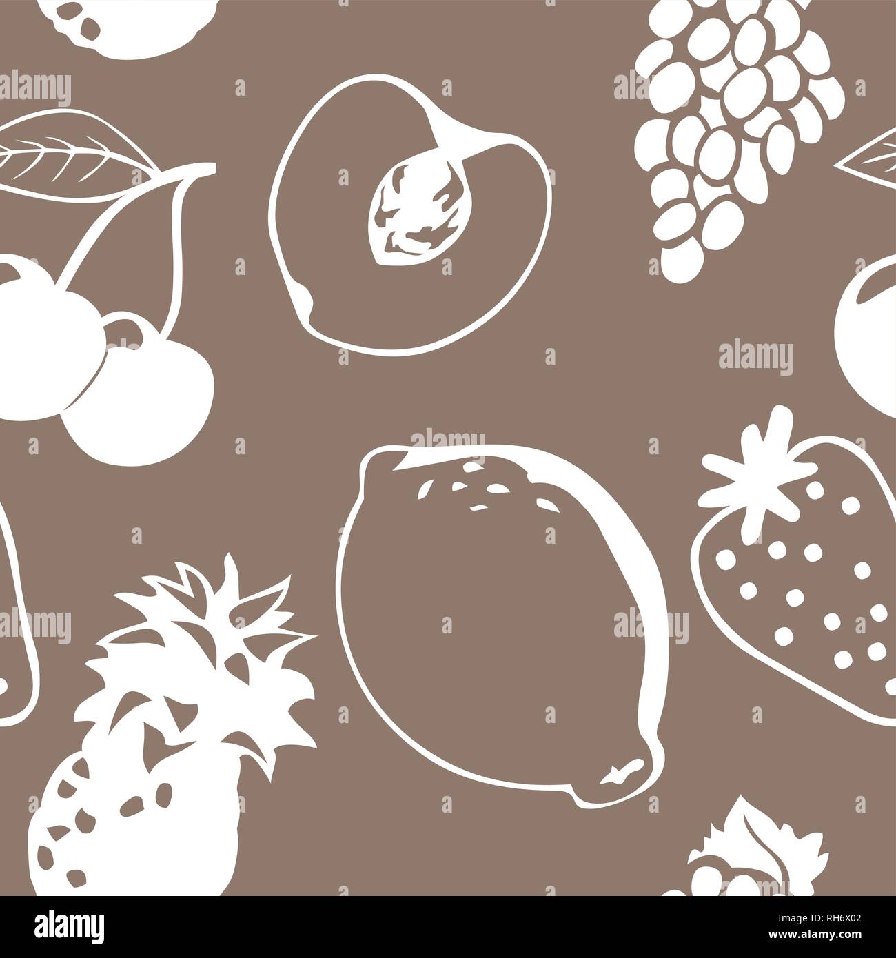 Fruits seamless pattern icon vector black background Stock Vector