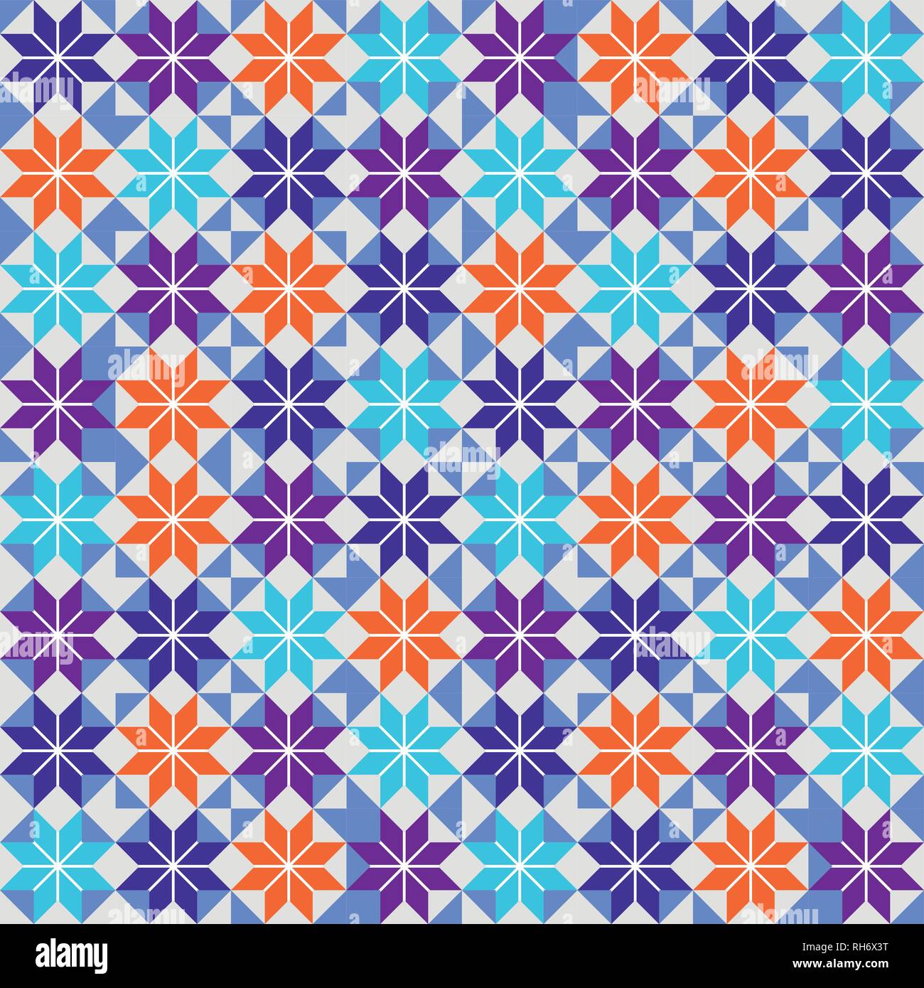 Modern Tiled Ceramic Mosaic Tiles Material Texture. Colorful seamless pattern with abstract geometric shape decoration Stock Vector
