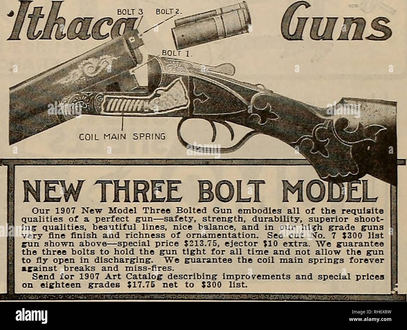 Breeder and sportsman. Horses. Fine Fishing Tackle, Cuns, Sporting and  Outing Goods Phone Temporary 1883. 5U J^arket 5^ §3,, FranCJSCO. NEW THREE  BOLT Our 1907 New Model Three Bolted Gun embodies