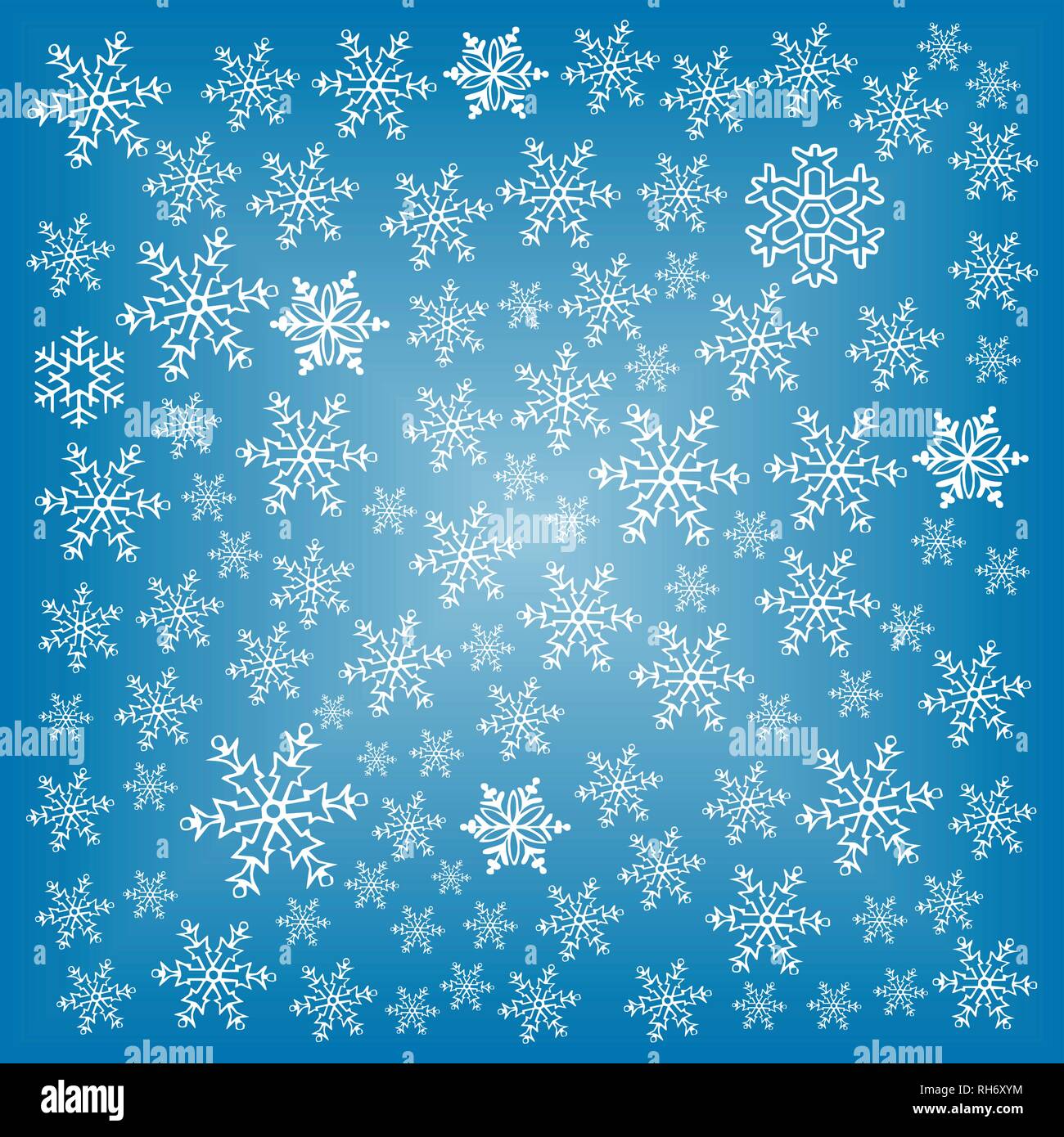 Snowflake vector icon background set blue color. Winter white christmas ...