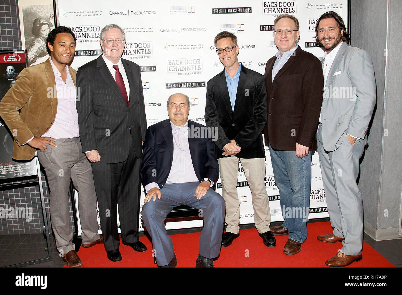 New York, USA. 18 Sep, 2011. Matthew Tollin, Steve Forbes, Leon Charney, Harry Hunkele, Danny Fisher, Sergio Fernandez de Cordova at The Sunday, Sep 18, 2011 Screening Of Film 'Back Door Channel: The Price Of Peace' at Quad Cinema in New York, USA. Credit: Steve Mack/S.D. Mack Pictures/Alamy Stock Photo