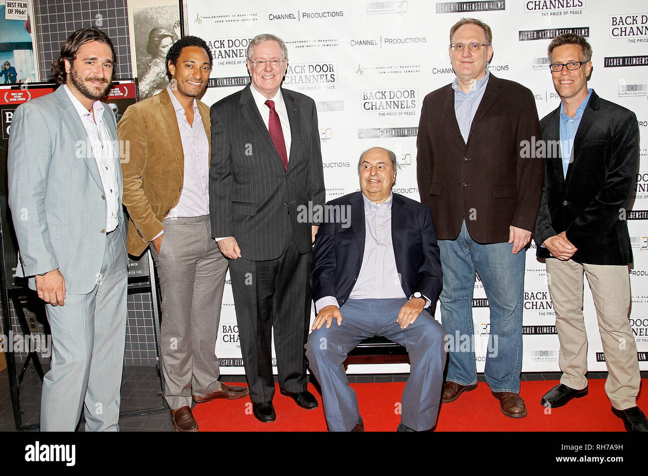 New York, USA. 18 Sep, 2011. Sergio Fernandez de Cordova, Matthew Tollin, Steve Forbes, Leon Charney, Danny Fisher, Harry Hunkele at The Sunday, Sep 18, 2011 Screening Of Film 'Back Door Channel: The Price Of Peace' at Quad Cinema in New York, USA. Credit: Steve Mack/S.D. Mack Pictures/Alamy Stock Photo