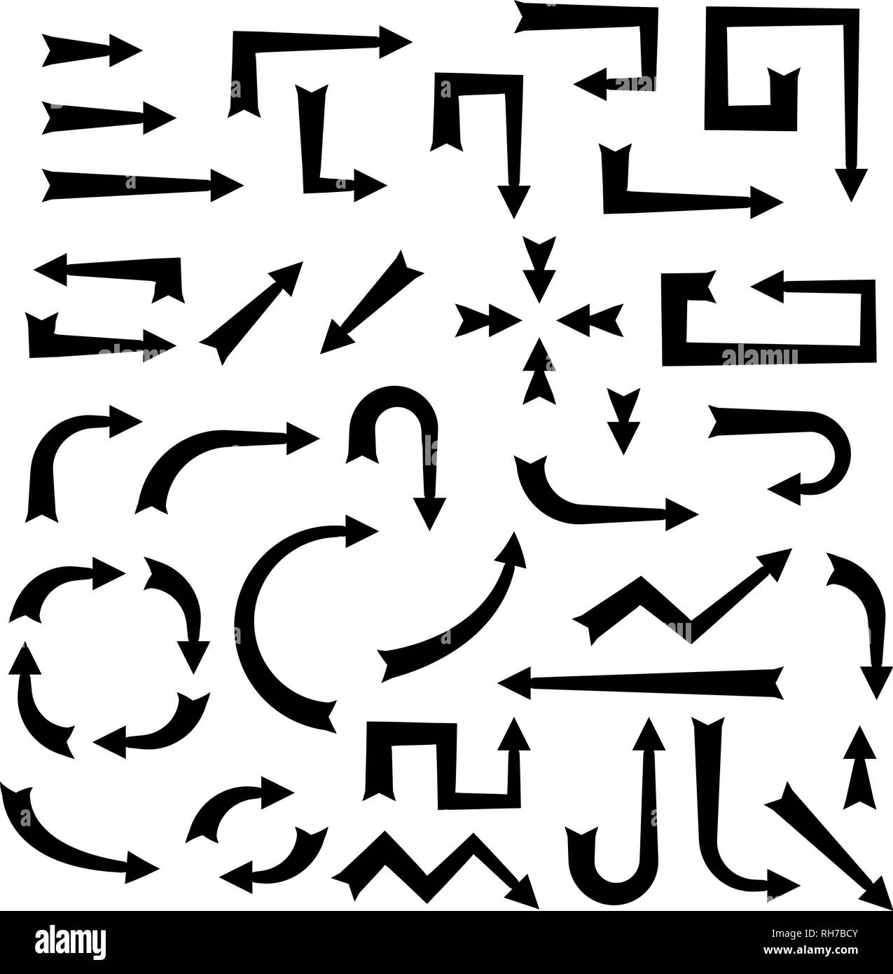 Black arrows. Set of flat bold icons Stock Vector Image & Art - Alamy