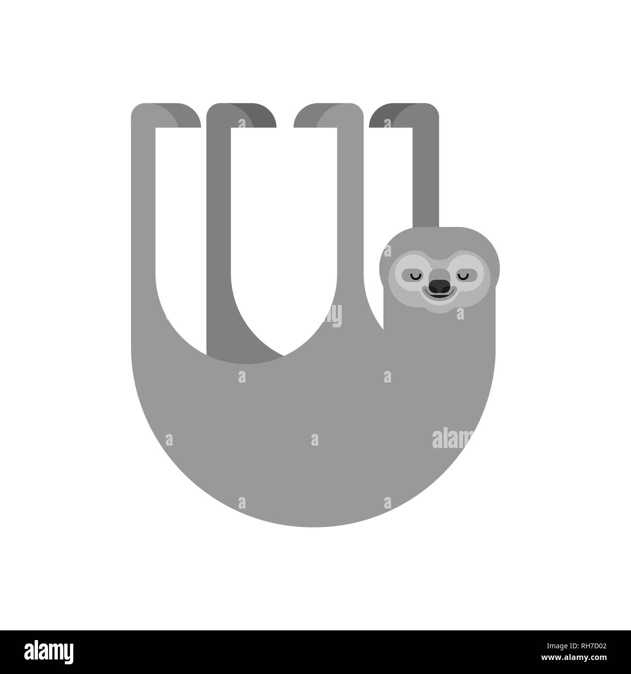 Sloth Isolated Lazybones Animal Cartoon Vector Illustration Stock Vector Image Art Alamy