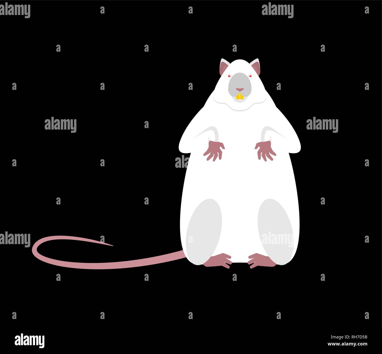 White mouse laboratory isolated. rodent Vector illustration Stock