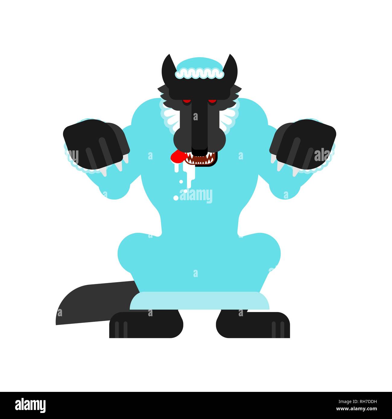 Wolf In Grandma Costume Little Red Riding Hood Beast Granny Wolf Stock Vector Image Art Alamy
