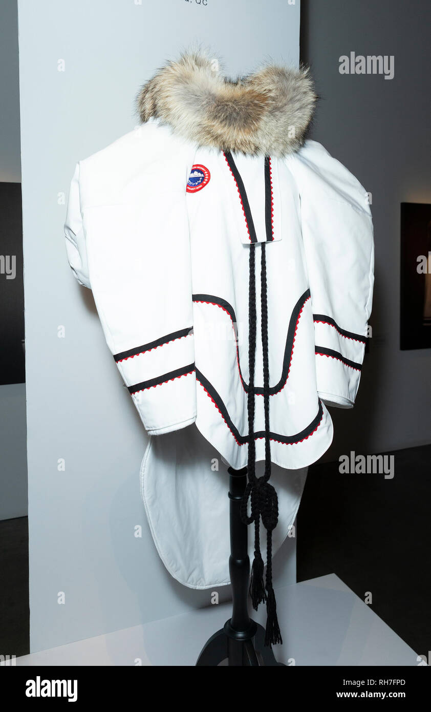 New York, United States. 31st Jan, 2019. Parka made by Inuit seamstress on  display during Canada Goose Celebrates the Launch of Project Atigi at  Studio 525 Credit: Lev Radin/Pacific Press/Alamy Live News