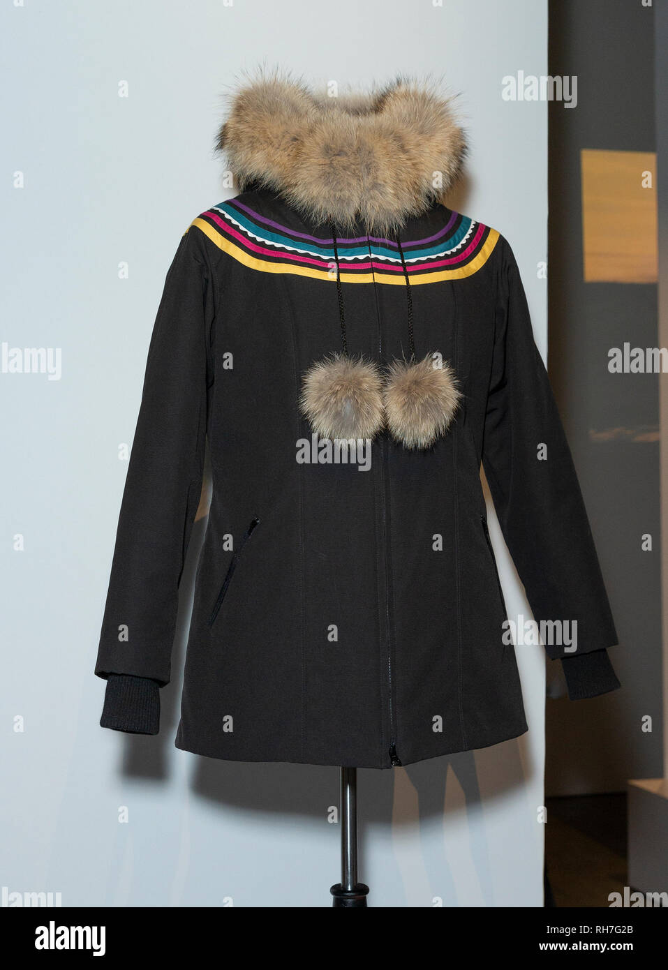 New York, United States. 31st Jan, 2019. Parka made by Inuit seamstress on display during Canada Goose Celebrates the Launch of Project Atigi at Studio 525 Credit: Lev Radin/Pacific Press/Alamy Live News Stock Photo