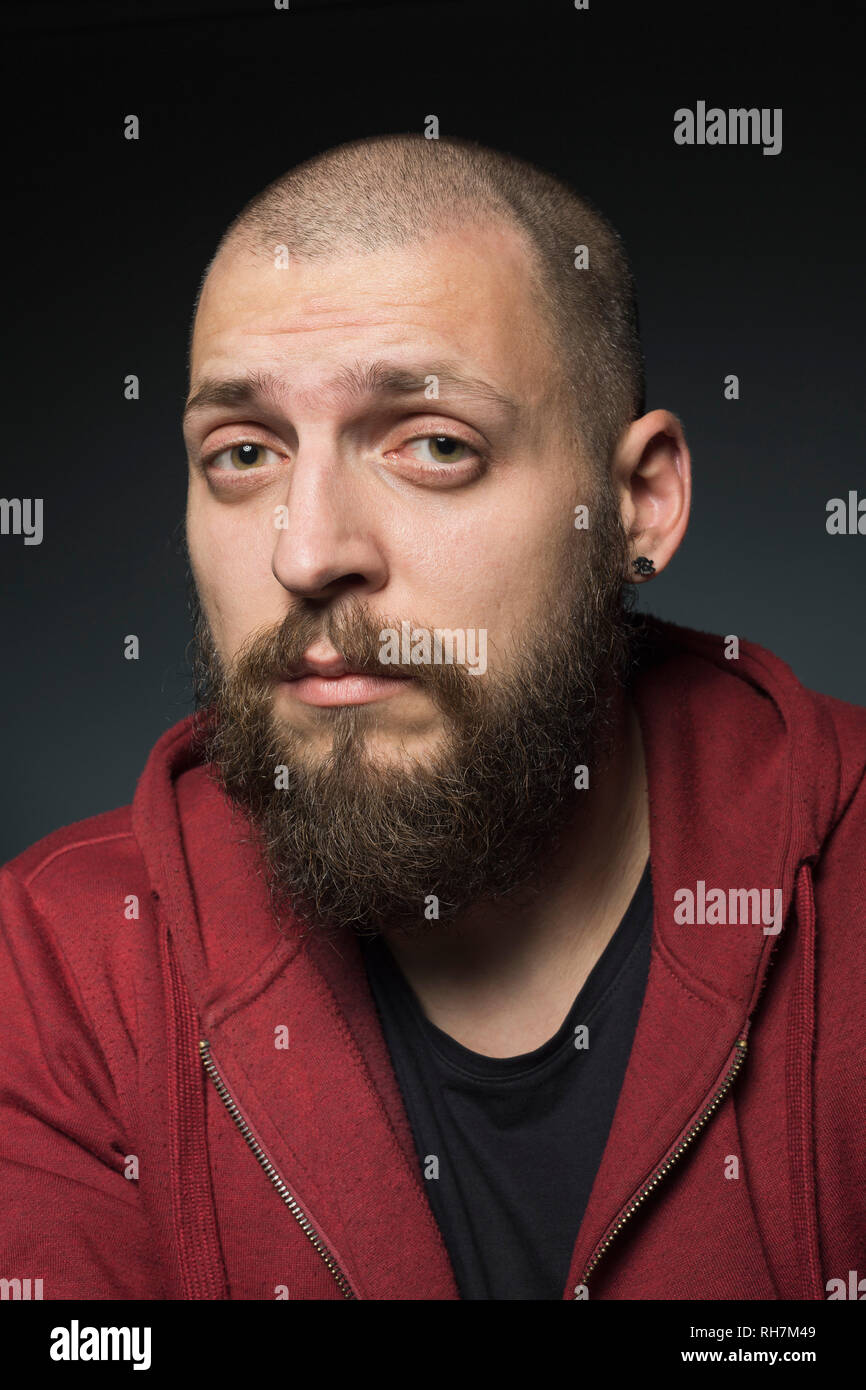 Portrait cool man with beard Stock Photo