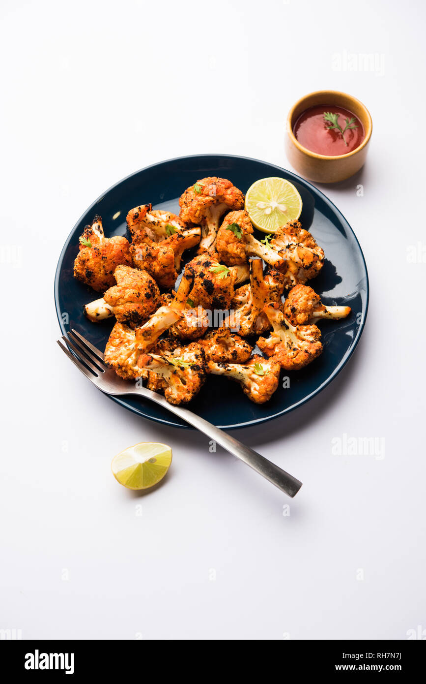 Tandoori Gobi / Roasted cauliflower Tikka is a starter food from India