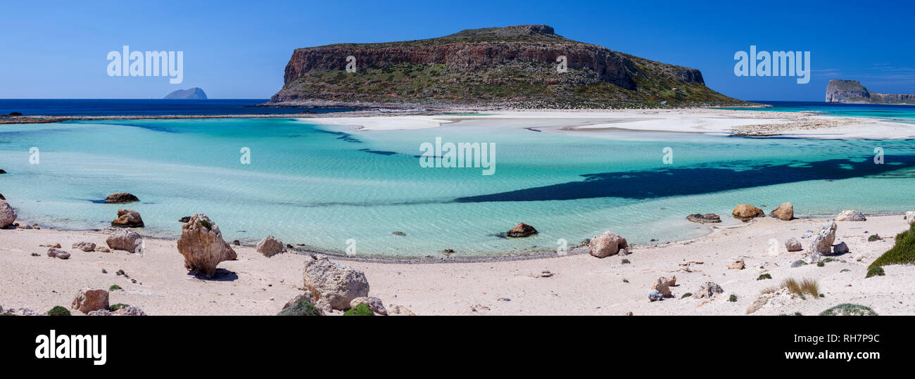 Beautiful beach of Balos (Prefecture of Hania,Crete,Greece) Stock Photo